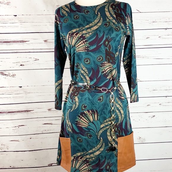 Tracy Negoshian | Vivian Peacock Dress M - Picture 3 of 8